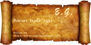 Baron György névjegykártya